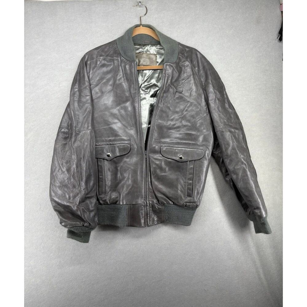 Vintage William Barry Jacket Size 38 Brown 70s Leather Flight Bomber USA Made